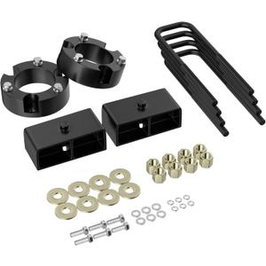 Richeer 3" Front and 2" Rear Leveling Lift Kit for 2005-2023 Tacoma, 3" Front Strut Spacers and 2" Rear Black Leveling Lift Block Kit Extended Square U-Bolts, 3"+2" Height for 2005-2023 Tacoma 2WD/4WD
