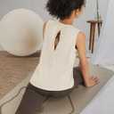 baleaf Women's Open Back Yoga Top Sleeveless Shirt UPF50+ Heather Khaki 3XL (XXXL)