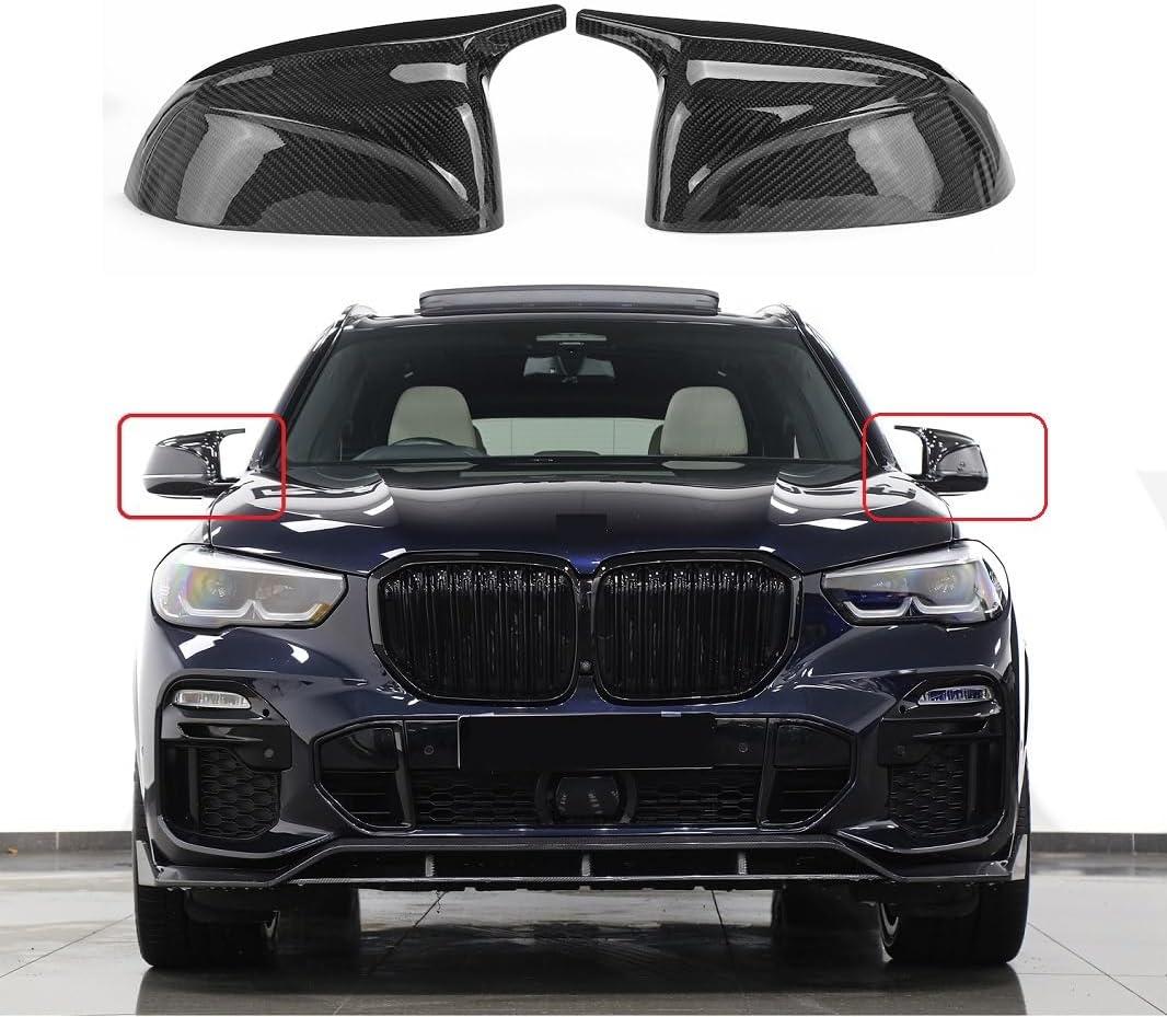M Style Genuine Carbon Fiber Mirror Cover Caps Fit for BMW X5 G05 X6 G06 X3 G01 X4 G02 Accessories,2PCS Sport Side View Mirror Housings Replacement