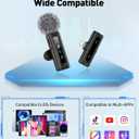 GoorDik Wireless Lavalier Microphone for iPhone Recording Clip-on Mini Mic for iPhone/for iPad Video Recording with Rotatable Clip&Denoise Recording, Portable Mic Set for Content Creators