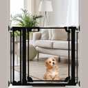 WAOWAO Clear Baby Gate for Stairs Modern Design Acrylic Auto Close Pet Gate, 29.52-37.79" Wide Safety Baby Gate for Doorways,Black Clear Dog Gates Indoor,Hallways,Kitchen