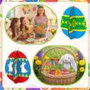Wenqik 40 Pcs DIY 3D Easter Eggs Wood Crafts to Paint, Unfinished Wooden Cutouts Ornaments with 12 Colors Paint 2 Brushes 1 Palette, Classroom Activity Hanging Decoration Basket Stuffers, 12 Sets
