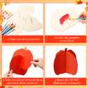 Geelin 24 Pcs 7.87 Inch DIY Fall 3D Pumpkin Wood Crafts to Paint Thanksgiving Large Unfinished Wooden Pumpkin Cutouts Autumn Harvest Slices Ornaments for Painting Decor(Classic Style)