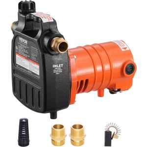 VEVOR Cast Iron Water Transfer Pump, 115V AC 1600 GPH 1/2HP, Portable Electric Utility Pump with Carbon Brush, Filter, Brass Connectors, for Garden, Rain Barrel, Pool, Pond, Hot Tub, Aquarium Draining