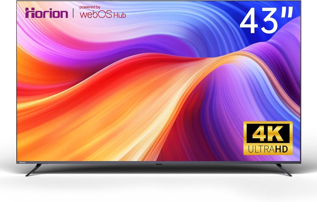HORION 43 inch Smart TV, 4K UHD LED TV with WebOS 22, Ultra Slim Television with Mega Contrast, HDR10, Dolby Audio - Streaming Live, Bluetooth, Hdmi, WiFi ((P6D Series, 2025)