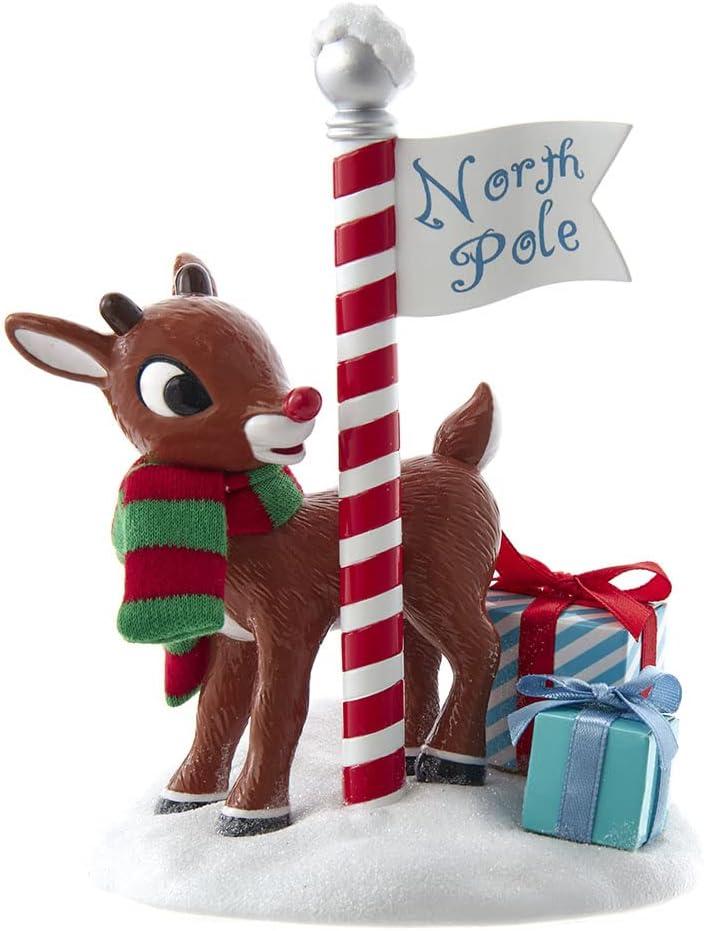 Kurt S. Adler 6.5-Inch Fabrich Rudolph North Pole Table Piece