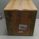 LE TAUCI 12 Inch Plant Pot with Acacia Wood Stand, Ceramic Large Planters for Indoor Plants, Indoor Pots for Plants Office Living Room, Cylinder Planter with Drainage Hole and Plug, Neutral Gray