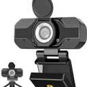 4K 2K 1080P HD Webcam with Microphone, Noise Cancellation, Privacy Cover, Wide-Angle Lens, Auto Light Correction, Plug & Play USB Webcam for Laptop, Desktop, PC, Zoom, Skype, Stream