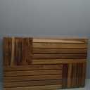 Utoplike Teak Wood Bath Mat, 32 x 20 inch Large Wooden Shower Mat for Bathroom, Non Slip Wood Floor Sturdy Mat for Inside Shower Luxury Spa Home or Outdoor