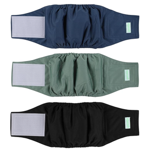 wegreeco Washable Male Dog Belly Band (Stylish Pattern)- Pack of 3 - Washable Male Dog Belly Wrap, Dog Diapers Male (Blue, Green, Black, Medium)