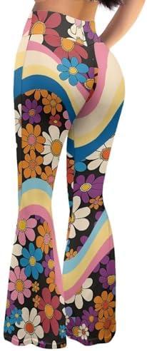 ELEDIZI Ladies Womens Flare Leggings Flare Sweatpants Women Butt Lift, Medium