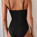 Eomenie One Piece Swimsuit for Women Tummy Control Ruched Bathing Suit Cutout U Wire Swim Suits (Black, L)