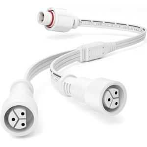 Y-Splitter Extension Cable for E-fy Permanent Outdoor Lights E22, S4 - HP5, IP68 Waterproof Extension Cord Compatible with E-fy E22/S4 for Christmas-Holiday (Y-Shaped 1 Male to 2 Female)