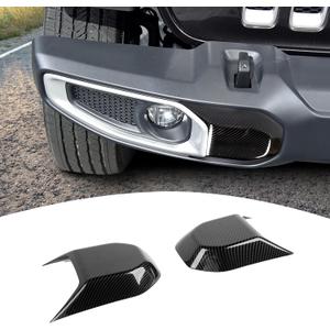 for Jeep JL Front Bumper Trim Cover Compatible with Jeep Wrangler JL JLU Gladiator JT 2018-2024 Carbon Fiber Exterior Accessories 2pcs