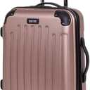 Kenneth Cole REACTION Renegade Luggage Expandable 8-Wheel Spinner Lightweight Hardside Suitcase, Rose Gold, 20-Inch Carry On
