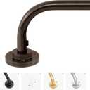 Hei!Dear Bronze Blackout Curtain Rod, Modern Adjustable 5/8 Inch Wrap Around Window Rod for 28-48 Inch Windows, Sleek Curved Design, Heavy Duty Decorative Curtain Rods for Bedroom or Living Room