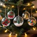 Clear Plastic Fillable Ornaments for Crafts 80mm Christmas Ornaments Balls, Acrylic DIY Ornaments Christmas Tree Decorations, Hanging Decoration (Clear Fillable Balls 80mm)