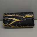 10 Pcs Marble Farmhouse Kitchen Decor Accessories Set Marble Kitchen Dish Towels Rugs Oven Mitts and Pot Holders Sets for Cooking Baking(Black Gold,Modern)