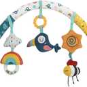 Caterbee Baby Bouncer Toy bar, Stroller & Crib Accessory, Pram Activity Bar Toy Travel Arch Bassinet Toys for Toddlers (Sky)