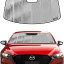 Pigenius Windshield Sunshade for Mazda 3 2019-2025 (Sedan/Hatchback), Reversible Silver/Black
