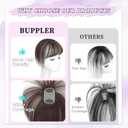 Hair Toppers for Women Real Human Hair-3603D Topper with Bangs for Thinning Hair Clip in Bangs with Upgraded Silk Base Perfect for Daily Wear,46 Dark Brown-2#