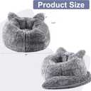 Achicsofar Bean Bag Chair for Adults Teens Giant Faux Fur Bean Bag Chairs with Filler Fluffy Plush Cat Shaped Beanbag Couch Comfy Accent Floor Sofa for Gaming, Reading in Living Room, Bedroom, Dorm
