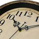 Plumeet Retro Wall Clock, 12'' Non Ticking Classic Silent Vintage Wall Clocks Decorative Kitchen Living Room Bedroom - Battery Operated (Copper Gold)