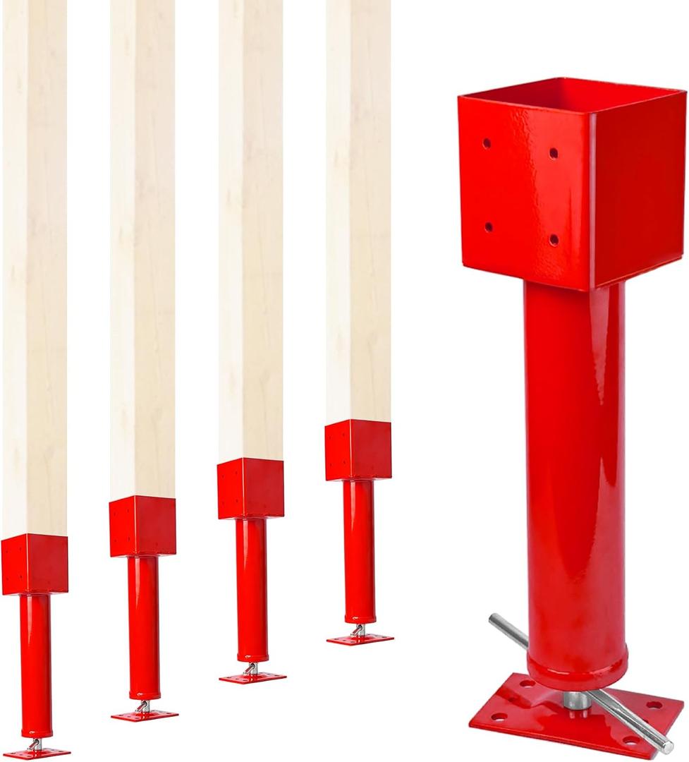 4x4 Screw Jack Post 4 Pack, 13.5"-19" Adjustable Basement Floor Jacks Support, 24700 lbs Heavy Duty Shore Jack, House Jack for Leveling, Crawlspace Shoring, Beam Repair, Structural Repair