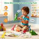 Dinosaur Toys for Toddlers 1-3: 9pcs Soft Rubber Dinosaur Toys for Kids 2-4 with Carrying Backpack - Educational Colorful Dinosaurs for Kids' Imaginative Play