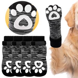 Stryfull 6 Pcs Non Slip Dog Socks to Prevent Licking Paws, Double-Sided Grip Anti-Skid Paw Protectors for Hardwood Floors,Hot/Cold Pavement Traction Control for Small Medium Large Senior Dogs