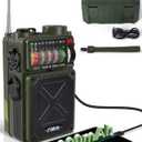 R11 Emergency Crank Radio - 4000mAh/14800mWh NOAA/SW/AM/FM, Solar/Hand Crank/USB Charging, Bluetooth Receiver/USB/TF Playback,with Compass,Flashlight,SOS for Camping & Emergencies - Green