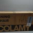 Parsons Dining Chairs Set of 6, Upholstered Nailhead PU Leather Dining Room Kitchen Side Chair with Thick Cushions and Wood Legs, Black