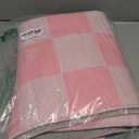 GarveeHome Checkered Blush Pink and White 2x6 Washable Kitchen Runner Rug Geometric Diamond Dot Modern Soft Low-Pile Girls Long Rug for Bedroom Hallways Entryway Non-Slip TPE Backing
