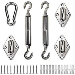 LOVE STORY Hardware Kit 6 Inches Stainless Steel for Triangle Sun Shade Sail Installation