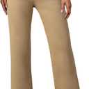 Sidefeel Women's Wide Leg Jeans High Waisted Tummy Control Stretchy Pockets Front Straight Leg Jeans (Beige, 1)