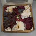 Ling's moment Burgundy Artificial Flowers and Greenery Combo Box Set, Marsala & Cream Fake Flower for DIY Wedding Bridal Bouquet, Centerpieces Decor, Floral Arrangement Decor, etc.