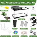GOZILLA Aquatic Turtle Tank Kit+Lamp+Filter, Upgrade PC Turtle Tank Starter Kit with Adjustable Lamp & Filter,Reptile Habitat with Lid,Hanging Platform for Small Reptiles.(15.75×7.9×9''/Black Kit)
