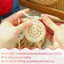 T Shirt Yarn 130 Yards Beginner Crochet Tshirt Yarn 400g Elastic Fabric Thick T-Shirt Yarns for Crocheting, Knitting Bags, Baskets, Rugs, Coasters, DIY Crafts, Home Decor (Khaki)