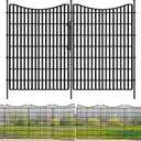 10 Panels Garden Fencing Animal Barrier with Gate, 48 in(H) X 23.6 ft(L) Dog Fence Outdoor for Yard, No Dig Temporary Tall Fence Rustproof Metal Wire Panel Border for Dog, Rabbits, and Patio