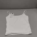 PINKMSTYLE Women's Basic Double Lined Scoop Neck Tank Tops Adjustable Cami Tank Summer Sleeveless Tops (White, S)