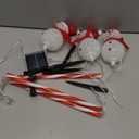 Set of 3 Snowman Solar Christmas Decorations, 8 Modes Solar Garden Lights, Candy Cane Christmas Stake Light, Outdoor Xmas Decor for Yard, Patio, Pathway (White)