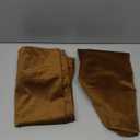 StangH Gold Brown Velvet Valance for Kitchen Luxury Blackout Rod Pocket Scalloped Valance Curtain Tier Short Curtains for Bedroom Gallery Office Window Dressing, W52 x L18 inch, 1 Panel