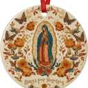Our Lady of Guadalupe Ornament 2025 - Virgen de Guadalupe Ceramic Christmas Decoration, Ruega por Nosotros Catholic Religious Gift for Abuela Mom, Mexican Heritage Virgin Mary Keepsake