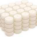 Stonebriar Bulk 96 Pack Unscented Smokeless Long Burning Clear Cup Tea Light Candles with 8 Hour Extended Burn Time, White