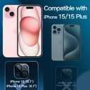 JETech Camera Lens Protector for iPhone 15/15 Plus, 3-Pack