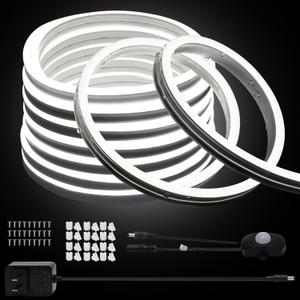 Hollywood Style Vanity Make Up Light 10FT, Bright Neon Light, Nightlight Night Light for Kids, Plug in Night Light for Adults Bedroom Soft White, Auto-On/Off, Can DIY Styling