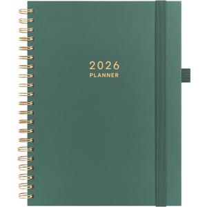 2 x And Per Se 2026 Planner, A4 Size-Daily, Weekly & 18-Monthly Planner, Daily Schedule, Monthly Tabs, 100 GSM Thick Paper(Forest Green)