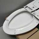 KOHLER 4636-RL-0 Cachet ReadyLatch Elongated Slow Close Toilet Seat, Soft Close Toilet Seat Quiet Lid, Contoured Grip-Tight Bumpers Installation Hardware, Apartment Essentials, White