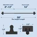 2pack Magnetic Curtain Rod for Metal Doors with Adjustable length, from 16 inches to 28 inches, suitable for any steel and iron surface, diameter 1/2 inch(BLACK, 16-28 Inch 2 Pack)
