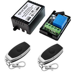 QIACHIP DC 12V 1CH 433Mhz RF Wireless Relay Remote Control Light Momentary Switch Transmitter with Receiver (1 Relay), KR1201B_1